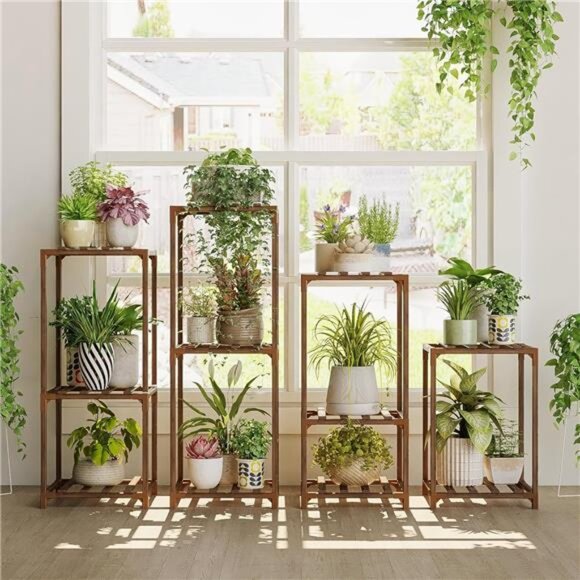 4Sets of Package Plant Stands Indoor Combo PlantShelves Outdoor Wooden PlantRack - Picture 1 of 7